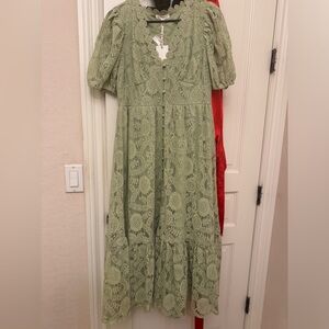 Bohme Rowan Lace Dress in Sage